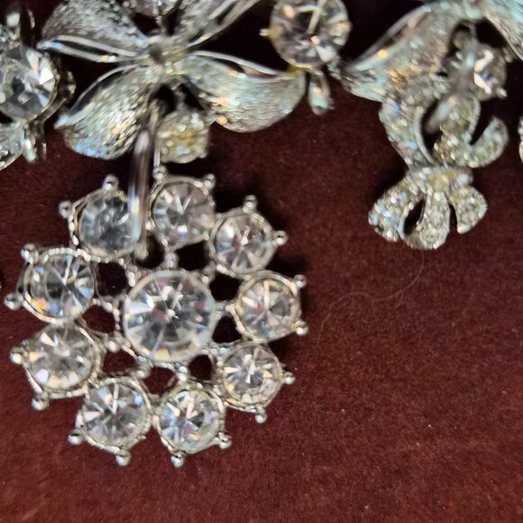 Rare Signed Coro Pegasus Rhinestone Charm Bracelet Silver Tone Chunky Vintage - Picture 4 of 5